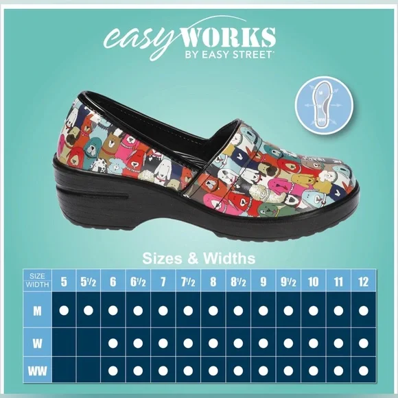 Easy Works by Easy Street lyndee multidog patent nonslip non-marking shoes sz10 - Picture 6 of 9